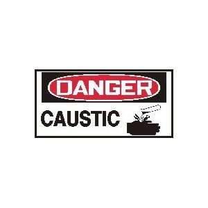 DANGER Labels CAUSTIC (W/GRAPHIC) Adhesive Dura Vinyl   Each 1 1/2 x 