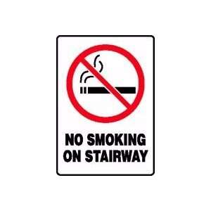  NO SMOKING ON STAIRWAY (W/GRAPHIC) 10 x 7 Adhesive Dura 