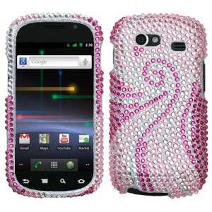 Pink Tail Crystal Bling Hard Case Cover for Samsung Nexus S 4G