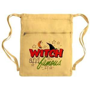  Messenger Bag Sack Pack Yellow Halloween Witch and Famous 