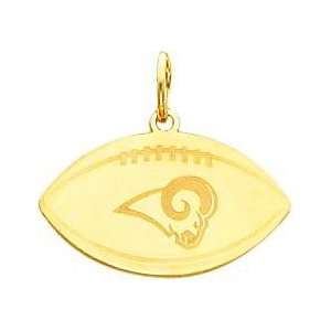  14K Gold NFL St. Louis Rams Ram Logo Football Charm 