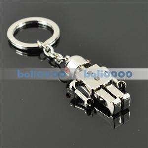 KEYCHAIN 3D Robot Movable arms and legs SILVER KEY K614  