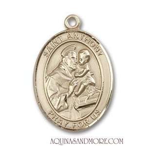  St. Anthony of Padua Medium 14kt Gold Medal Jewelry
