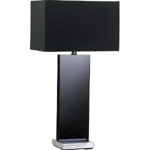 Vista Collection 1 Light 26 Black Crystal Table Lamp with Black Stain 