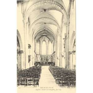 1920s Vintage Postcard Church of St. Christophe Neufchateau France