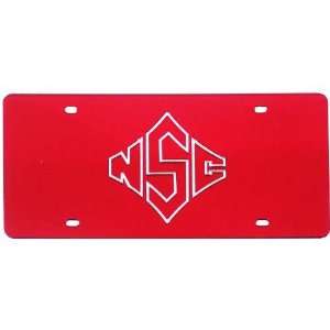   State Wolfpack Red Mirror License Plate W/Red NCS