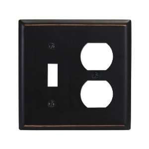 Amerelle 75TDVB Madison Solid Brass Toggle Duplex Wallplate, Aged 