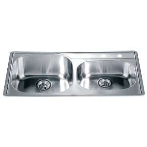   Dawn CH355 Drop In Round Double Bowl Stainless Sink