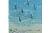 WWII Battle Britain RAF Spitfires Aviation Painting  