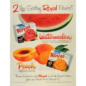   Inc Royal Gelatin Dessert Flavors Watermelon Peach   Original Print Ad
