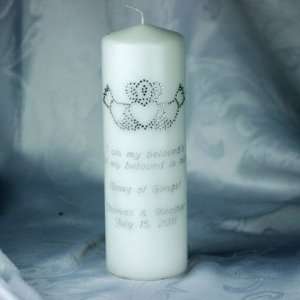  Crystal Claddagh Unity Candle Write Your Own Verse