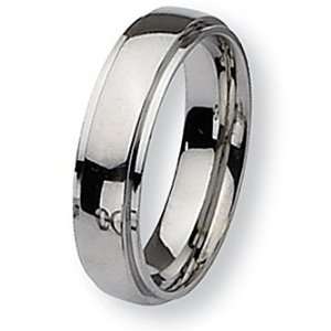  Chisel Ridged Edge Polished Stainless Steel Ring (6.0 mm 