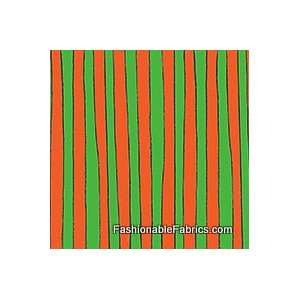  Goodnight Moon Stripes in orange and green by Quilting 