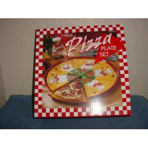  6 pc Pizza Plate & Cheese Shaker Set 
