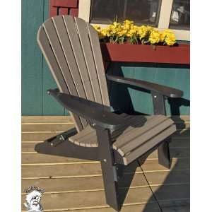  PHAT TOMMY Folding Poly Adirondack Patio Chair Black and 
