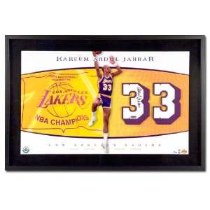  Los Angeles Lakers Championships Jersey Numbers Piece   Framed (UDA