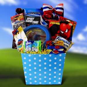 Spiderman Gift Basket Full of Candy and Activities Ideal for Get Well 