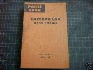 CAT Caterpillar G353 Engine Parts Manual Catalog Book  