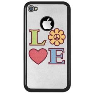   Case Black LOVE with Sunflower Peace Symbol and Heart 