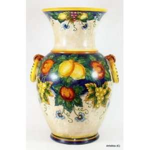  MAJOLICA FRUTTA Large funnel jar vase [#1255 FRM]