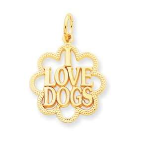  14k I Love Dogs Charm   Measures 25.6x18mm   JewelryWeb 