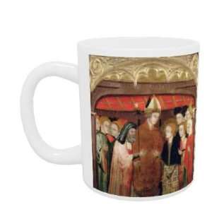 The Marriage of the Virgin (oil on panel) by Spanish School   Mug 