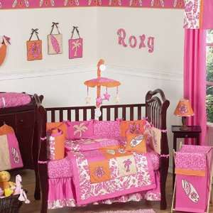  Surf Pink And Orange 9 Piece Crib Bedding Set Baby