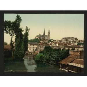   Reprint of The Eure and new bridge, Chartres, France