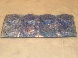 Blue & White Swirl Enamel Graniteware 8 cup muffin pan  
