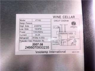 Vinotemp VT 182 Wine Cellar  
