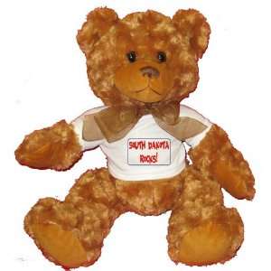  SOUTH DAKOTA ROCKS Plush Teddy Bear with WHITE T Shirt Toys & Games