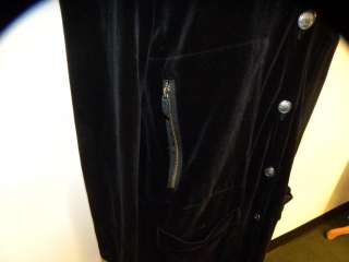 SONIA RYKIEL Black Velour Button Down Dress 42/10  
