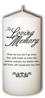 In Loving Memory Memorial Candle for Wedding Ceremonies  