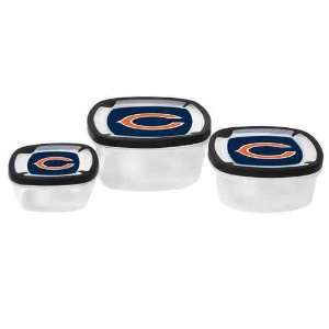  Chicago Bears Plastic Food Storage Container 3pc Set NO 