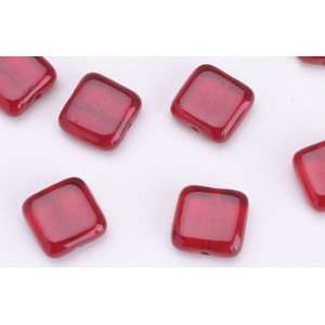  Ruby Red Chicklet Square Beads 8 MM Arts, Crafts & Sewing