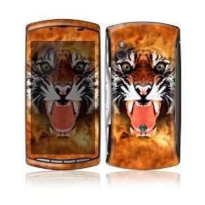  Sony Ericsson Xperia Play Decal Skin   Flaming Tiger 