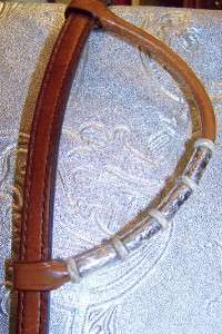 CHAMPION TURF STERLING SILVER OVERLAY SHOW BRIDLE FERRULE & RAWHIDE 