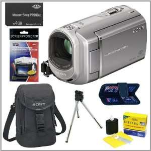 Sony DCR SX40 Palm Sized Camcorder in Silver + 4GB Memory Stick + Sony 
