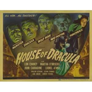  House of Dracula 1945 22x28 Half Sheet MOVIE POSTER