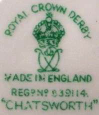 ROYAL CROWN DERBY china CHATSWORTH A798 Handled Cake  