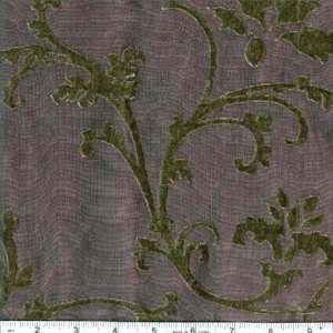  54 Wide Velvet Burnout Sheer Olive Fabric By The Yard 