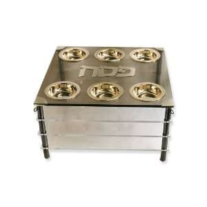 Passover Seder Plate and Three Tier Storage Unit in Sterling Silver