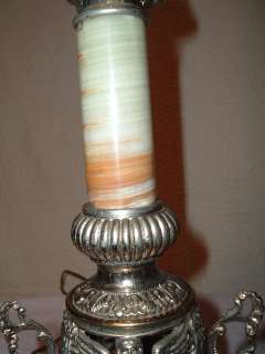   Oil Banquet Lamp Art Deco/Nouveau Angel/Cherub Silver Victorian  