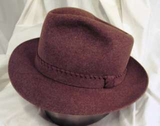1940s MALLORY BLENDED BEAVER FELT FEDORA GREAT STITCHING GREAT COLOR 