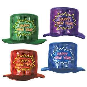  Light Up Glitz N Gleam HNY Top Hats Case Pack 36