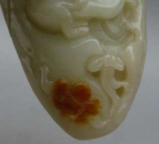 Old Chinese Hetian Jade Carved God Of Longevity Statue  