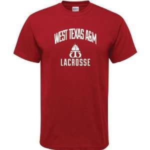  West Texas A&M Buffaloes Cardinal Red Lacrosse Arch T 