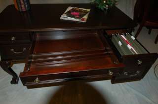 Dark Cherry Chippendale Writing Office Table  