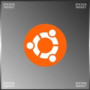  Ubuntu Linux Orange Circle Logo Vinyl Decal Bumper Sticker 