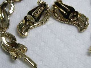   Borealis Rhinestone Mocha Brown Faux Pearl Bracelet Earrings Set